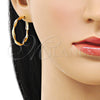 Oro Laminado Medium Hoop, Gold Filled Style Twist Design, Polished, Golden Finish, 02.93.0002.30