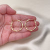 Oro Laminado Medium Hoop, Gold Filled Style Twist Design, Polished, Golden Finish, 02.93.0002.30