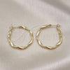 Oro Laminado Medium Hoop, Gold Filled Style Twist Design, Polished, Golden Finish, 02.93.0002.30