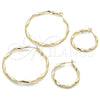 Oro Laminado Medium Hoop, Gold Filled Style Twist Design, Polished, Golden Finish, 02.93.0002.30