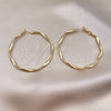 Oro Laminado Large Hoop, Gold Filled Style Twist Design, Polished, Golden Finish, 02.93.0002.50