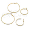 Oro Laminado Large Hoop, Gold Filled Style Diamond Cutting Finish, Golden Finish, 02.93.0003.50