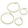 Oro Laminado Medium Hoop, Gold Filled Style Diamond Cutting Finish, Golden Finish, 02.93.0007.30