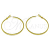 Oro Laminado Large Hoop, Gold Filled Style Diamond Cutting Finish, Golden Finish, 02.93.0007.50