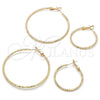 Oro Laminado Medium Hoop, Gold Filled Style Diamond Cutting Finish, Golden Finish, 02.93.0008.30