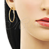 Oro Laminado Medium Hoop, Gold Filled Style Diamond Cutting Finish, Golden Finish, 02.93.0010.30