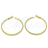 Oro Laminado Large Hoop, Gold Filled Style Diamond Cutting Finish, Golden Finish, 02.93.0012.50