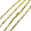 Oro Laminado Basic Necklace, Gold Filled Style Mariner Design, Diamond Cutting Finish, Golden Finish, 04.213.0242.18 (03 MM Thickness, 18 Inches Length)