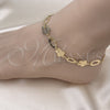 Oro Laminado Fancy Anklet, Gold Filled Style Flower Design, Polished, Golden Finish, 5.032.007.1.10 (13 MM Thickness, 10 Inches Length)