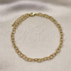 Oro Laminado Fancy Anklet, Gold Filled Style Rolo Design, Diamond Cutting Finish, Golden Finish, 04.63.1422.10 (06 MM Thickness, 10 Inches Length)