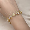 Oro Laminado Fancy Bracelet, Gold Filled Style Butterfly Design, with White Cubic Zirconia, Polished, Golden Finish, 03.284.0028.08 (17 MM Thickness, 8 Inches Length)