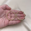 Oro Laminado Medium Hoop, Gold Filled Style Diamond Cutting Finish, Golden Finish, 02.213.0546.40