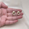 Oro Laminado Stud Earring, Gold Filled Style Polished, Golden Finish, 02.213.0548