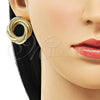 Oro Laminado Stud Earring, Gold Filled Style Twist Design, Polished, Golden Finish, 02.213.0549