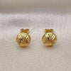 Oro Laminado Stud Earring, Gold Filled Style Diamond Cutting Finish, Golden Finish, 02.342.0273
