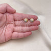 Oro Laminado Stud Earring, Gold Filled Style Diamond Cutting Finish, Tricolor, 02.342.0280