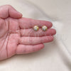 Oro Laminado Stud Earring, Gold Filled Style Diamond Cutting Finish, Tricolor, 02.342.0280