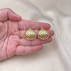 Oro Laminado Stud Earring, Gold Filled Style Polished, Golden Finish, 02.213.0557