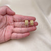 Oro Laminado Stud Earring, Gold Filled Style with Ivory Pearl, Polished, Golden Finish, 02.379.0077