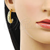 Oro Laminado Medium Hoop, Gold Filled Style Diamond Cutting Finish, Golden Finish, 02.341.0155.25