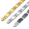 Stainless Steel Solid Bracelet, Polished, Steel Finish, 03.114.0360.1.09 (12 MM Thickness, 9 Inches Length)