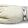 Stainless Steel Solid Bracelet, Polished, Steel Finish, 03.114.0315.3.09 (12 MM Thickness, 9 Inches Length)