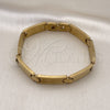 Stainless Steel Solid Bracelet, Polished, Golden Finish, 03.114.0213.4.08 (11 MM Thickness, 8 Inches Length)
