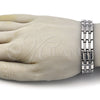 Stainless Steel Solid Bracelet, Polished, Steel Finish, 03.114.0274.3.09 (14 MM Thickness, 9 Inches Length)