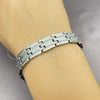 Stainless Steel Solid Bracelet, Polished, Steel Finish, 03.114.0274.3.09 (14 MM Thickness, 9 Inches Length)