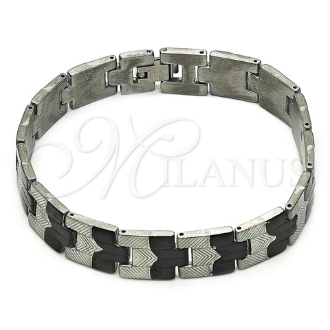 Stainless Steel Solid Bracelet, Polished, Two Tone, 03.114.0312.3.08