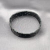 Stainless Steel Solid Bracelet, Greek Key Design, Polished, Black Rhodium Finish, 03.114.0221.2.09 (16 MM Thickness, 9 Inches Length)