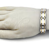 Stainless Steel Solid Bracelet, Polished, Two Tone, 03.114.0382.4.08 (13 MM Thickness, 8 Inches Length)