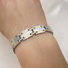 Stainless Steel Solid Bracelet, Polished, Two Tone, 03.114.0382.4.08 (13 MM Thickness, 8 Inches Length)