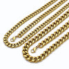 Stainless Steel Necklace and Bracelet, Miami Cuban Design, Polished, Golden Finish, 06.116.0032.1