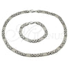 Stainless Steel Necklace and Bracelet, Polished, Steel Finish, 06.116.0049.22