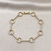 Oro Laminado Fancy Bracelet, Gold Filled Style with White Micro Pave, Polished, Golden Finish, 03.213.0231.08 (10 MM Thickness, 8 Inches Length)
