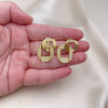 Oro Laminado Dangle Earring, Gold Filled Style Matte Finish, Golden Finish, 02.163.0216