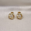 Oro Laminado Stud Earring, Gold Filled Style Love Knot Design, Polished, Golden Finish, 02.163.0217