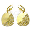 Oro Laminado Dangle Earring, Gold Filled Style Polished, Golden Finish, 02.414.0009