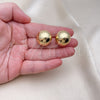 Oro Laminado Leverback Earring, Gold Filled Style Ball and Hollow Design, Polished, Golden Finish, 02.163.0221
