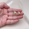 Oro Laminado Stud Earring, Gold Filled Style Polished, Golden Finish, 02.195.0225