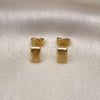 Oro Laminado Stud Earring, Gold Filled Style Polished, Golden Finish, 02.195.0227
