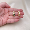Oro Laminado Stud Earring, Gold Filled Style Polished, Golden Finish, 02.163.0225