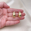 Oro Laminado Stud Earring, Gold Filled Style Ball Design, Polished, Golden Finish, 02.163.0226