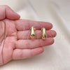 Oro Laminado Stud Earring, Gold Filled Style Polished, Golden Finish, 02.163.0227