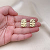 Oro Laminado Stud Earring, Gold Filled Style Polished, Golden Finish, 02.163.0230