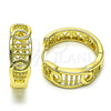 Oro Laminado Huggie Hoop, Gold Filled Style Butterfly Design, Polished, Golden Finish, 02.213.0578.25