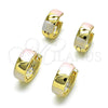 Oro Laminado Huggie Hoop, Gold Filled Style Polished, Tricolor, 02.213.0579.15