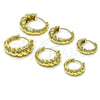 Oro Laminado Huggie Hoop, Gold Filled Style Twist Design, Polished, Golden Finish, 02.213.0534.20