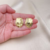 Oro Laminado Stud Earring, Gold Filled Style Polished, Golden Finish, 02.341.0163